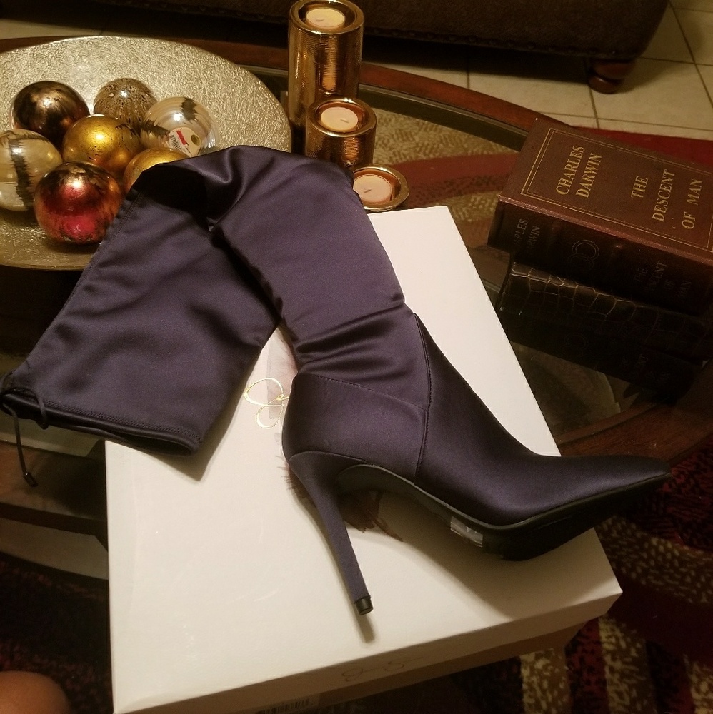 Jessica Simpson Sz 6.5 Over The Knee Satin Boots